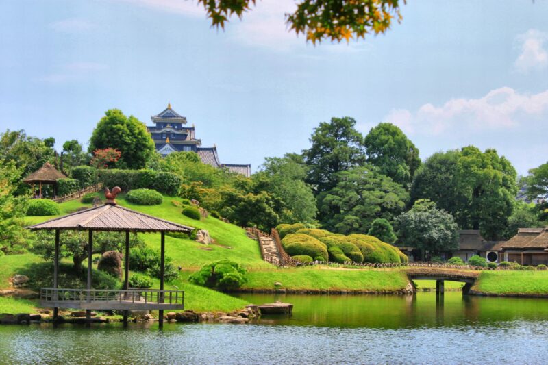晴れの日の岡山県の風景写真